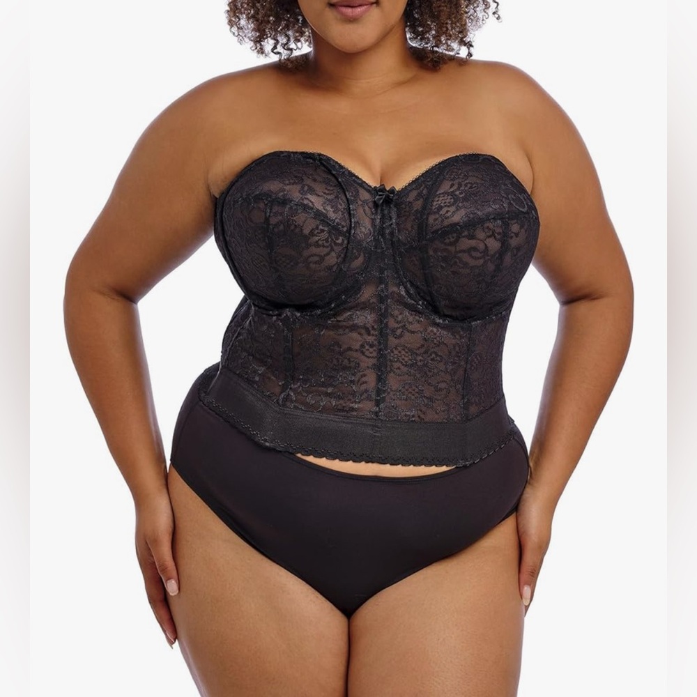 NEW Black GODDESS womens Lace Bustier Bra 48C